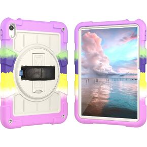 Tablet Travel Rugged Rugged Frackproof Hybrid Case المتوافقة مع iPad (2022)/10th Gen 2022 10.9 بوصة مع حماية حزام الكتف 3 360 ° ل iPad (2022)/10th Gen 2022 10.9 in Kuwait
