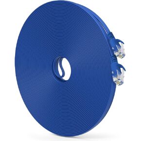 GEERIT CAT6 Ethernet Cable 50 FT (1 pack) كبل شبكة الإنترنت المسطح ، حبال التصحيح CAT6 ، كابل Cat6 ، كابل Cat 6 ، Cat 6 Ethernet Cable ، RJ45 موصلات لجهاز التوجيه ، المودم - الأزرق 50 قدمًا in Kuwait