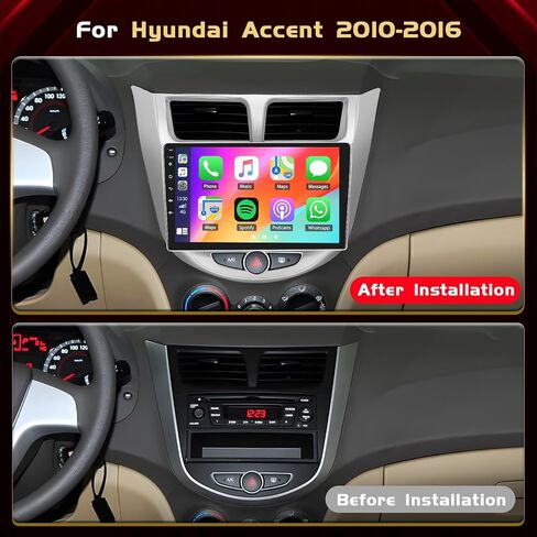 [2g +64g] Android 15 Stereo Stereo لـ Hyundai Verna Accent Solaris 2010-2016 Apple Carplay Android Auto ، 9 بوصات شاشة اللمسات DSP 5G WiFi Bluetooth GPS FM RDS +AHD Free Cam Cam in Saudi Arabia