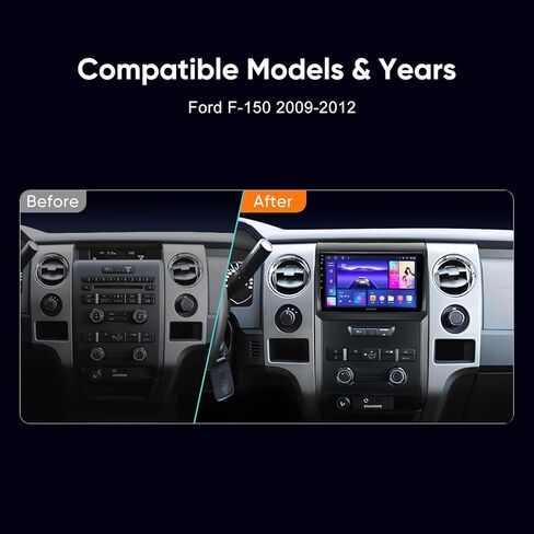 ستيريو سيارة Android لـ Ford F150 2009-2012 ترقية الراديو (3RAM+32ROM) CARPLAY اللاسلكي Auto 9 بوصة Qled Touch Screen GPS MINORRORING 5GWIFI ميكروفون (مع كاميرا 1080 بكسل) in Kuwait