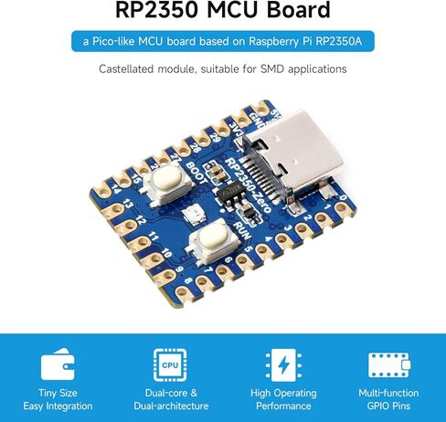 Waveshare 2PCS RP2350-Zero Mini Development Board, Raspberry Pi Microcontroller Development Board, Based On Raspberry Pi Dual-core & Dual-Architecture Microcontroller in Saudi Arabia