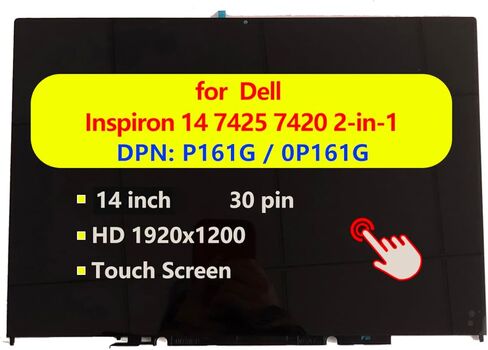 P161G 0P161G استبدال Dell Inspiron 14 7420 2-in-1 LAPTOP DISTRESS LCD MODULE MODULE MODULE ANDEMBLY مع الإطار in Saudi Arabia