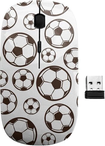 2.4GHz USB Wireless Mouse, Football Soccer Pattern, Ergonomic Slim Computer Mice for Kids in Saudi Arabia