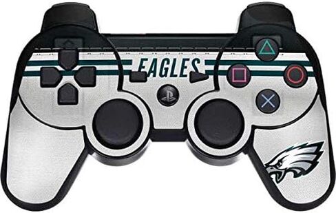 ألعاب Skinit Scenit Maming Skin متوافقة مع PS3 Dual Shock Wireless Controller - NFL NFL Philadelphia Eagles تصميم مخطط أبيض in Saudi Arabia