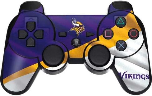 Skinit Decal Gaming Skin compatible with PS3 Dual Shock wireless controller - Officially Licensed NFL Minnesota Vikings Design in Saudi Arabia