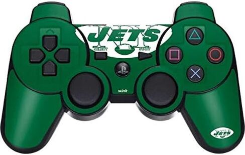Skinit Decal Gaming Skin Compatible with PS3 Dual Shock Wireless Controller - Officially Licensed NFL New York Jets Retro Logo Design in Saudi Arabia