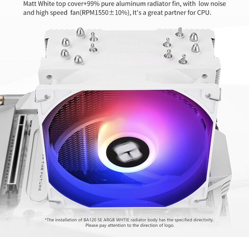 Thermalright Burst Assassin 120 SE ARGB White CPU Cooler, 148mm High, 120mm PWM Fan with 1550RPM Speed,6 Heat Pipes Heatsink Cooling, for Intel lga1700/1851/1150/1151/1200, AM4/AM5, PC Cooling,White in Saudi Arabia