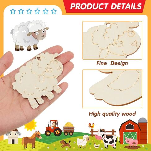 36 Pack Unfinished Wood Animal Jungle Cutouts Jungle Animal Crafts Wooden Shapes Crocodile Lion Monkey Elephant Tiger Giraffe for Cutouts Crafts for Kids Party DIY Holiday Hanging Decor in Saudi Arabia