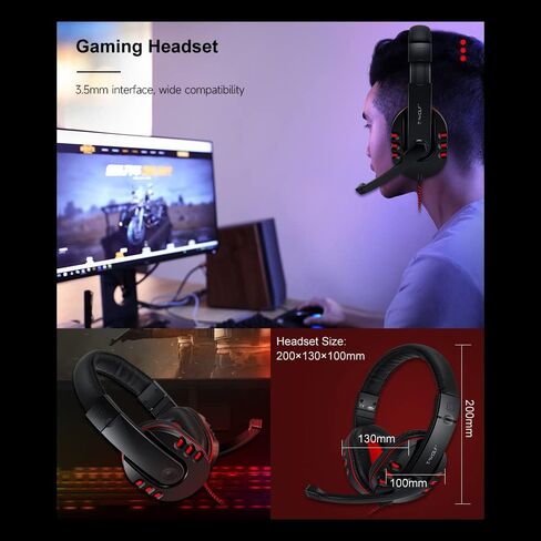 Yunir Wired RGB Backlit Gaming Keyboard and Mouse Combo, Gaming Headset Mouse Pad Combo,Rainbow Backlight Gaming Set,Ergonomic Design,All in 1 PC Bundle for Wins PC in Saudi Arabia