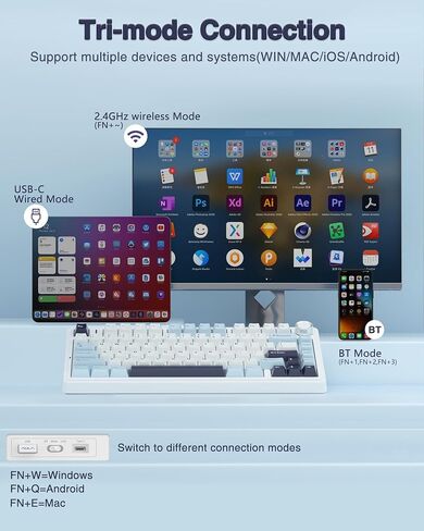 Aula Wireless Keyboard و Mouse Combo ، F75 Mechanical Keyboard SC680 Wireless Mouse in Saudi Arabia