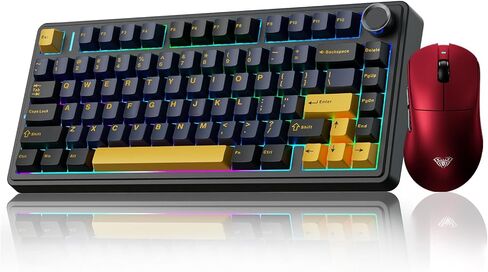 Aula Wireless Keyboard و Mouse Combo ، F75 Mechanical Keyboard SC900 Pro Wireless Mouse in Saudi Arabia