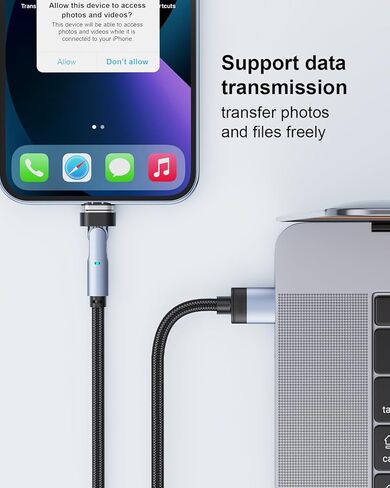 كابل شحن مغناطيسي NetDot USB-C إلى USB-C، Gen14 3in1 100W شاحن مغناطيسي من النوع C وكابل نقل البيانات لـ USB-C وهواتف Micro USB وأجهزة الكمبيوتر المحمول ومنتجات i-3 أسود 3.3 قدم in Saudi Arabia