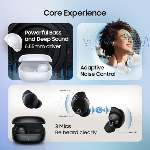 Samsung Galaxy Buds Core SM-R410 (2025) | مخزون أمريكا اللاتينية | بلوتوث 5.4 | إلغاء الضوضاء النشط | ما يصل إلى 35 ساعة تشغيل الموسيقى المستمرة - (أسود) in Kuwait
