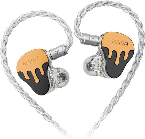 شاشات Basn Bmasterx 6 Hybrid Hybrid مع عزل الضوضاء للموسيقيين ، والمرحلة والاستوديو ، و Hifi IEMs المهنية ، والكابلات المطلية بالفضة من 4 نواة من أوف سي (أسود بيلي) in Saudi Arabia