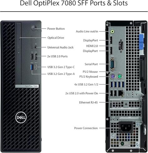 Dell Optiplex 7080 SFF سطح المكتب | CORE I7-10700 - محرك أقراص صلبة 512GB SSD - ذاكرة الوصول العشوائي 16 جيجابايت | 8 النوى @ 4.8 جيجاهرتز وين 11 برو بلاك (متجدد) in Kuwait