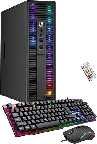 HP RGB Gaming Desktop PC ، AMD A10 PRO 3.5GHz حتى 3.8 جيجا هرتز ، 16 جيجا بايت DDR4 ، 256G SSD + 3TB ، Radeon RX 550 4G GDDR5 ، 600M WIFI & Bluetooth 5.0 ، RGB Keyboard & Mouse ، Windows 11 (READED) in Kuwait