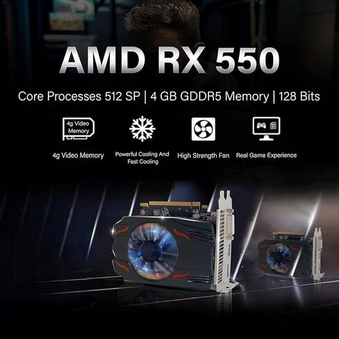 HP RGB Gaming Desktop PC ، AMD A10 PRO 3.5GHz حتى 3.8 جيجا هرتز ، 16 جيجا بايت DDR4 ، 256G SSD + 3TB ، Radeon RX 550 4G GDDR5 ، 600M WIFI & Bluetooth 5.0 ، RGB Keyboard & Mouse ، Windows 11 (READED) in Kuwait