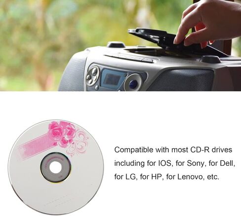 CD R Blank Discs, CD Recordable Media, Recordable Disc for Data and Music 52X Speed, 730MB Capacity, Recordable Music and Data Storage(50pcs) in Saudi Arabia