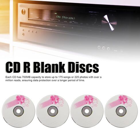 CD R Blank Discs, CD Recordable Media, Recordable Disc for Data and Music 52X Speed, 730MB Capacity, Recordable Music and Data Storage(50pcs) in Saudi Arabia
