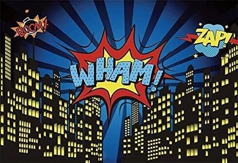 Super City Theme Photo Backdrops,Yeele 12x8ft Cartoon Comic City Super Hero Photography Background for Boys Kid Birthday Party Photo Video Shoot Studio Prop Wallpaper in Kuwait