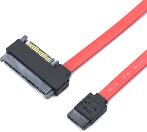 SATA to SAS SFF-8482 Hard Drive Data Cable Compatible with Server HDD SSD – 29+15 Pin to 7 Pin Female, 26AWG High Speed 6Gbps, Red Flat Connector (0.5m) in Saudi Arabia