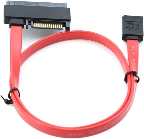 SATA to SAS SFF-8482 Hard Drive Data Cable Compatible with Server HDD SSD – 29+15 Pin to 7 Pin Female, 26AWG High Speed 6Gbps, Red Flat Connector (0.5m) in Saudi Arabia