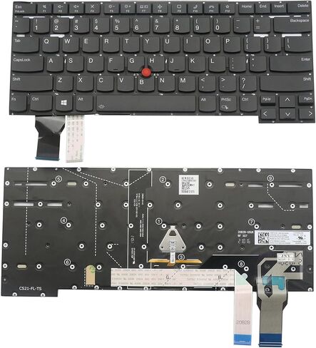 بُعزف بانيات خلفية ، استبدال لوحة مفاتيح الكمبيوتر المحمول لـ Lenovo ThinkPad T14S Gen 2 ، P1 Gen 4 Gen 5 ، X1 Extreme 4th Gen X1 Extreme Gen 5 US Layout مع Trackpoint Black بدون إطار in Kuwait