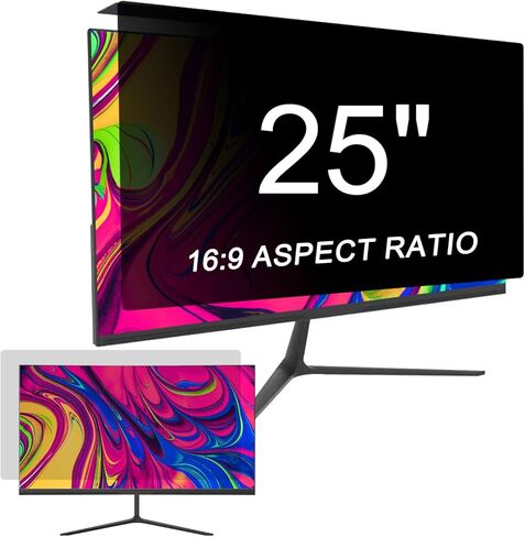 Hanging Computer Privacy Screen Protector Shield 25 inch 16:9 Widescreen Desktop Monitor, Anti Blue Light & Glare Filter - Compatible with LG Dell HP Acer and More (22.44X13.38 in) in Saudi Arabia