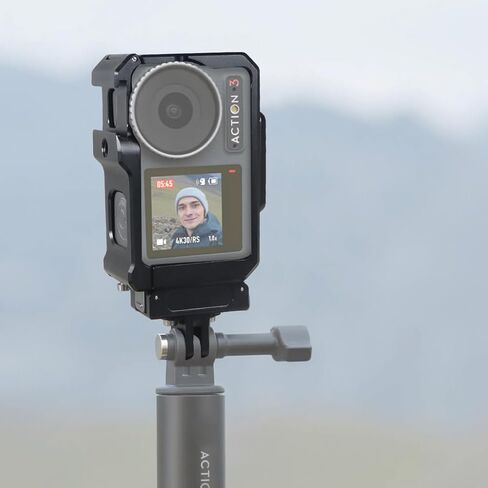 Aluminum Protective Frame Compatible with Action 5pro/4/3 Horizontal and Vertical Photograph Camera Cage with Cold Shoe Slot (for Action 5Pro/4/3 Black) in Kuwait