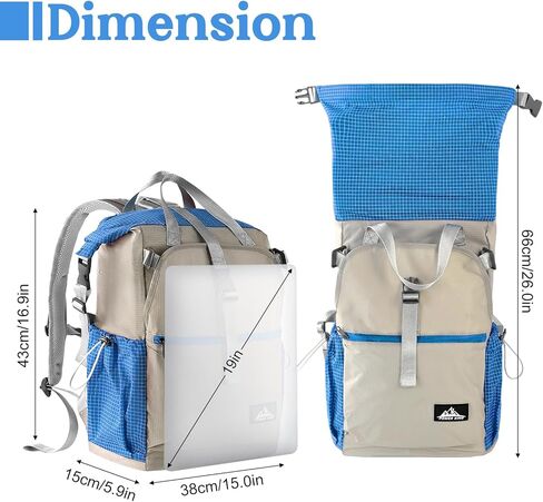 حقيبة ظهر للمشي لمسافات طويلة للرجال ، 35 لتر مقاوم للماء وخفيفة الوزن UHMWPE حقيبة الظهر النهارية غير الرسمية ، حقيبة الكتب الكلية كبيرة الكلية للكلية (أحمر) in Kuwait