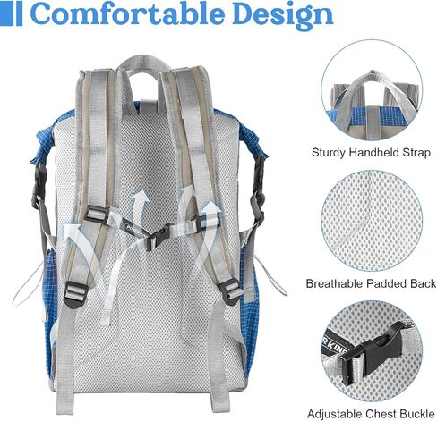 حقيبة ظهر للمشي لمسافات طويلة للرجال ، 35 لتر مقاوم للماء وخفيفة الوزن UHMWPE حقيبة الظهر النهارية غير الرسمية ، حقيبة الكتب الكلية كبيرة الكلية للكلية (أحمر) in Kuwait