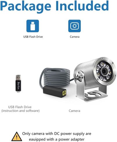 كاميرا Barlus HD Aquarium POE تحت الماء IP البحرية 316L من الفولاذ المقاوم للصدأ 2592 * 1944 CMOS عدسة 2.8 مم مع ضوء ملء IP68 كاميرا مقاومة للماء مع كابل بطول 164 قدم in Kuwait