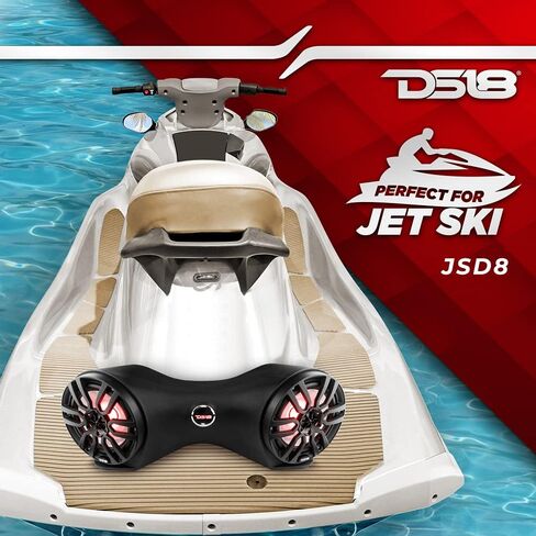 DS18 JSD8/BK Hydro 8 "NXL-8BK Double Jet Ski Bar مع مصابيح LED RGB متكاملة 750 واط أسود (مكبرات صوت) in Kuwait