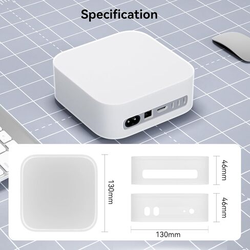 علبة سيليكون Yottamaster لـ Mac Mini M4 Pro/Mac Mini M4 2024 ، غطاء واقعي ، سيليكون ناعم ، تصميم قذيفة ضئيلة ، حماية 360 درجة مئوية ، أبيض in Saudi Arabia