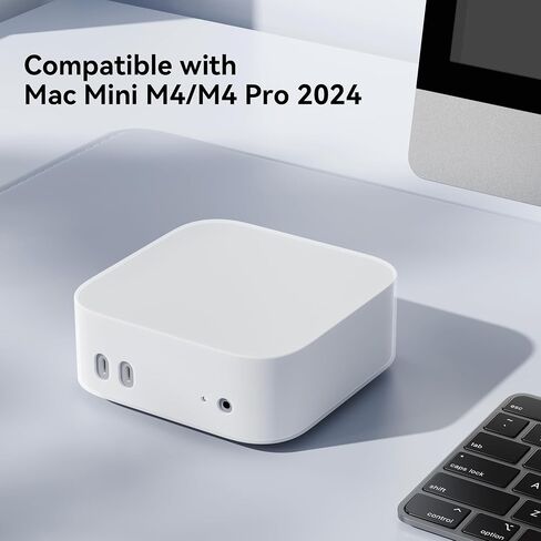 علبة سيليكون Yottamaster لـ Mac Mini M4 Pro/Mac Mini M4 2024 ، غطاء واقعي ، سيليكون ناعم ، تصميم قذيفة ضئيلة ، حماية 360 درجة مئوية ، أبيض in Saudi Arabia