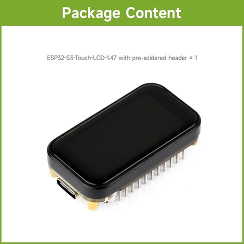 Waveshare ESP32-S3 1.47inch لوحة تطوير اللمس ، دقة 172 × 320 ، لون العرض 262k ، يدعم 2.4 جيجا هرتز Wi-Fi/Ble 5 ، 240mhz Lx7 معالج ثنائي النواة in Saudi Arabia