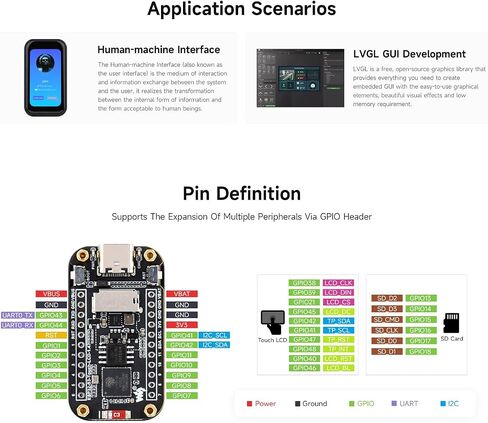 Waveshare ESP32-S3 1.47inch لوحة تطوير اللمس ، دقة 172 × 320 ، لون العرض 262k ، يدعم 2.4 جيجا هرتز Wi-Fi/Ble 5 ، 240mhz Lx7 معالج ثنائي النواة in Saudi Arabia