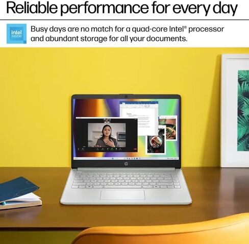 HP 2025 NEW 14 "HD Computer Computer ، Intel Processor N150 ، RAM 16GB ، تخزين 384 جيجابايت (128 جيجا بايت UFS+256GB MSD) ، Copilot AI ، 1 سنة Office 365 ، WiFi 6 ، Ultra Light Student Laptop ، Windows 11 Pro ، Accortory Kit in Kuwait