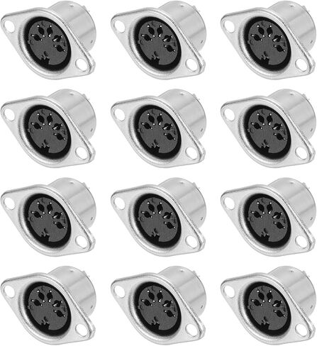 MECCANIXITY 5-Pin S-Video DIN Socket Female Jack Socket Connector Panel Mount Soldering for Audio/Signal Connector,Pack of 4 Silver Tone in Saudi Arabia