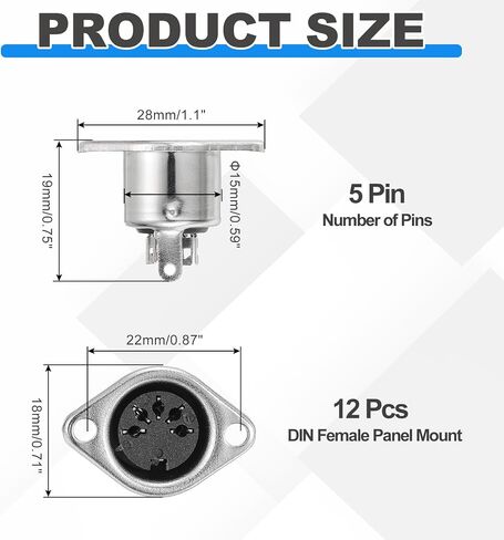 MECCANIXITY 5-Pin S-Video DIN Socket Female Jack Socket Connector Panel Mount Soldering for Audio/Signal Connector,Pack of 4 Silver Tone in Saudi Arabia