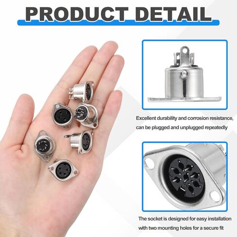 MECCANIXITY 5-Pin S-Video DIN Socket Female Jack Socket Connector Panel Mount Soldering for Audio/Signal Connector,Pack of 4 Silver Tone in Saudi Arabia