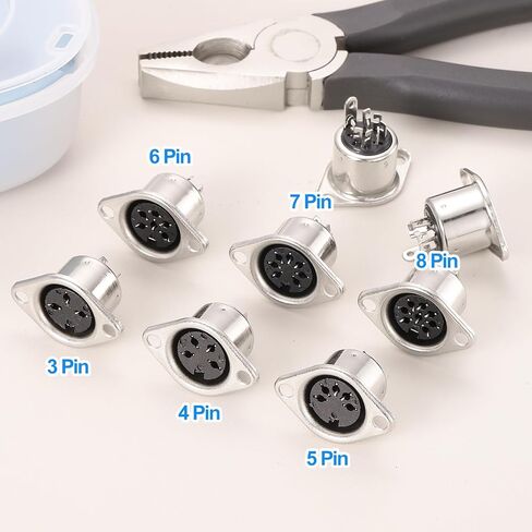 MECCANIXITY 5-Pin S-Video DIN Socket Female Jack Socket Connector Panel Mount Soldering for Audio/Signal Connector,Pack of 4 Silver Tone in Saudi Arabia