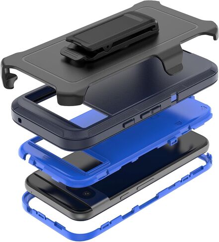 Compatible with Google Pixel 8A Case, with Belt Clip Holster Heavy Duty Rugged Shockproof Full Body Protection Kickstand Phone case for Google Pixel 8A 5G (Blue) in Kuwait