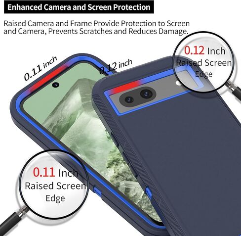 Compatible with Google Pixel 8A Case, with Belt Clip Holster Heavy Duty Rugged Shockproof Full Body Protection Kickstand Phone case for Google Pixel 8A 5G (Blue) in Kuwait