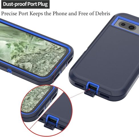 Compatible with Google Pixel 8A Case, with Belt Clip Holster Heavy Duty Rugged Shockproof Full Body Protection Kickstand Phone case for Google Pixel 8A 5G (Blue) in Kuwait