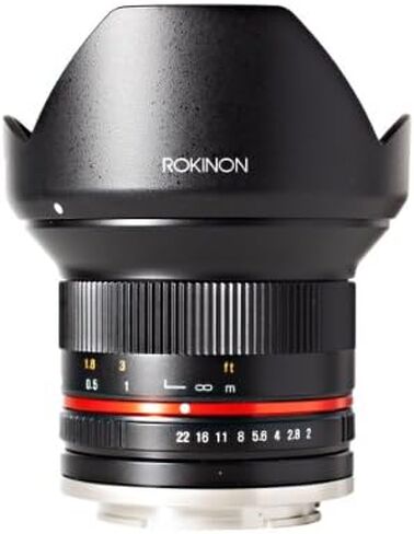 Rokinon RK12M-M 12mm F2.0 NCS CS Ultra Wide Angle Fixed Lens for Canon EF-M Mount Compact System Cameras (Black) in Saudi Arabia