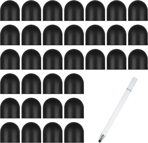 40 PCS نصائح القلم القلم السيليكون ، 0.24 بوصة (6 مم) ناعم لا خدوش نصائح الاستبدال العالمي للسيليكون لأقلام القلم لقلم الشاشة اللمس ، والأسلوب العالمي النهايات نصيحة الاستبدال in Kuwait
