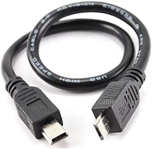 Cablesonline ، 8 بوصة USB 2.0 OTG Micro-B 5-Pin Male إلى USB Mini-B 5-Pin Cable Cable for tablet ، GPS ، PDA ، AD-U38O in Saudi Arabia
