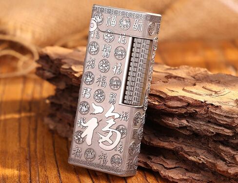 WDMART- Food-Grade Stainless Steel Mechanical Trench Lighter • Retro Soft Flame Oil Lighter • Cool Open Flame Kerosene Lighters one Click lid Opening • Model：Flame Spirit (JD) in Saudi Arabia