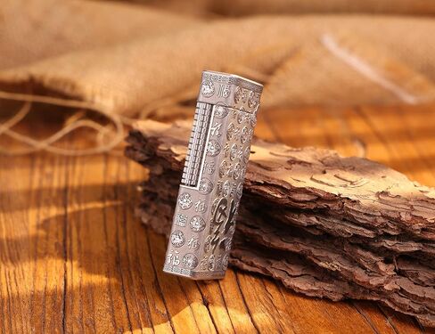 WDMART- Food-Grade Stainless Steel Mechanical Trench Lighter • Retro Soft Flame Oil Lighter • Cool Open Flame Kerosene Lighters one Click lid Opening • Model：Flame Spirit (JD) in Saudi Arabia